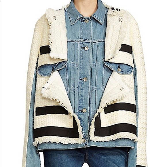 Sacai Summer Tweed and Denim Jacket - Picture 3 of 16